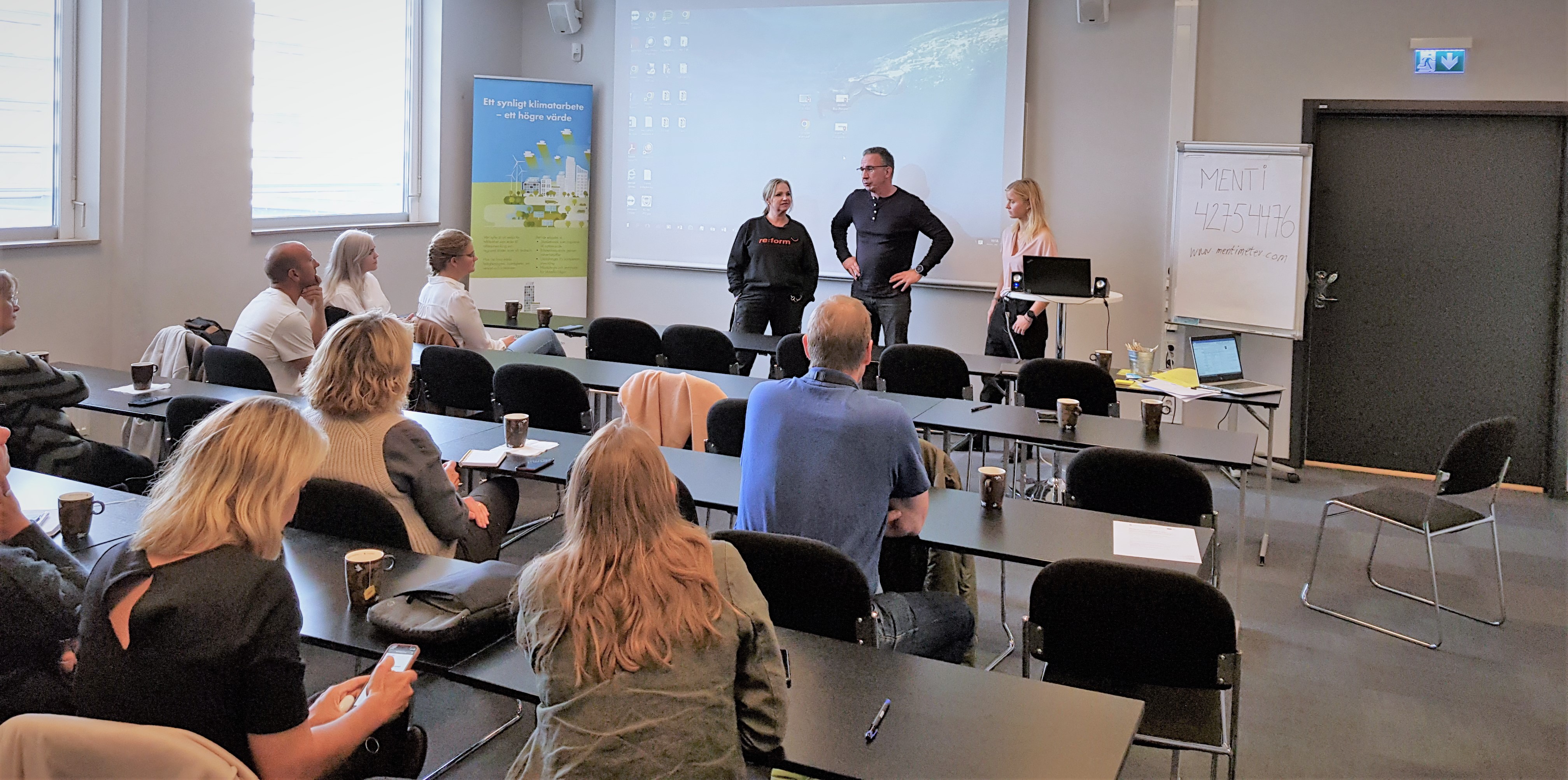 Micael Björk, Christel Flygare och Helena Lindfors från det arbetsintegrerande, sociala företaget Re-form