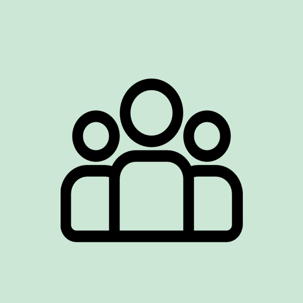 illustration tre personer som stå en framför de andra två