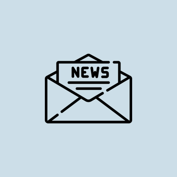 Illustration med ett papper med texten news som sticker ut ur ett kuvert