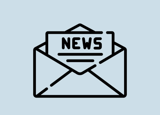 Illustration brev med ett brev som sticker upp med order news på