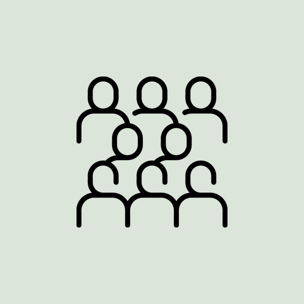 Personer i tre rader