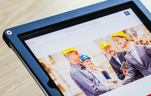 Ipad med byggarbetare på 