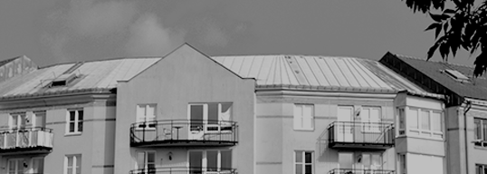 Fastigheter svartvitt foto